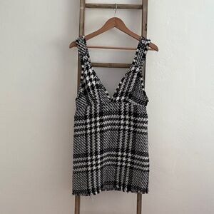 Zara Black and White Striped Knit Dress